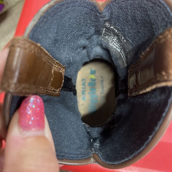 Ariat Cowboy Boots Toddler Size 8 Leather Blue - Picture 4 of 8